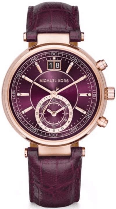 Women's Michael Kors Sawyer Plum Strap Watch MK2580